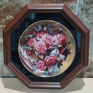 Framed Grace De Monaco Rose Decorative Plate Katherine Austen Wall Hanging Decor
